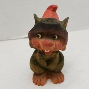 Henning Carved by Hand Norway Troll Gnome Small Scandinavian Europe Collect 4"